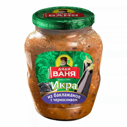 Икра из баклажанов с черносливом 350г с/б Дядя Ваня-0