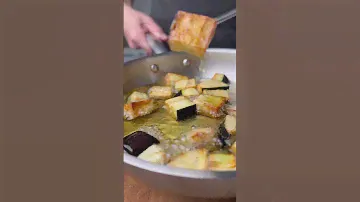 Салат с хрустящими баклажанами #рецепты