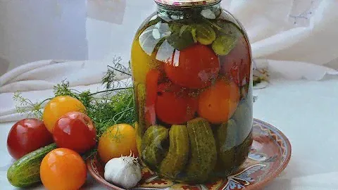 Вкусное АССОРТИ НА ЗИМУ (огурцы, помидоры, перец) 👍 Простой и быстрый рецепт