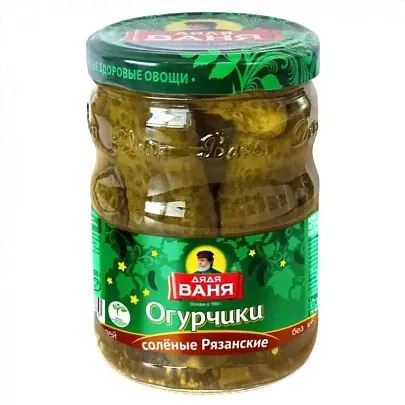 Огурчики соленые Дядя Ваня "Рязанские", 950 г-0