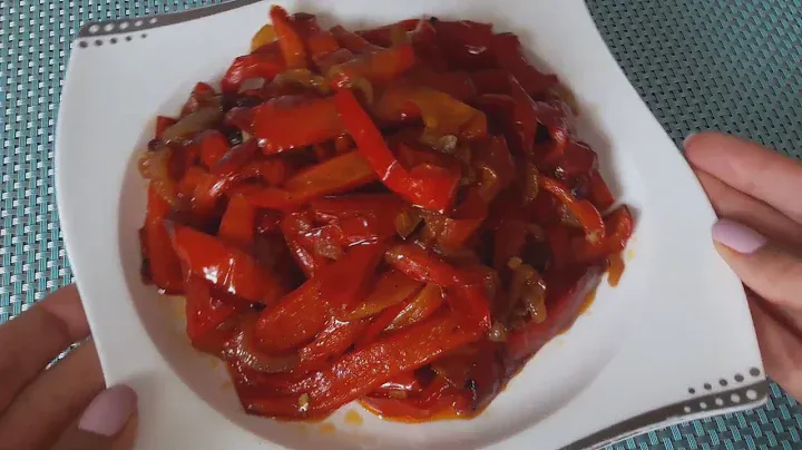 Жареный перец с луком. Все очень просто, вкусно и быстро! / Вегетарианское блюдо / Простые рецепты