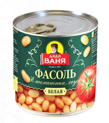 Фасоль ДЯДЯ ВАНЯ белая в томатном соусе 400 г-0