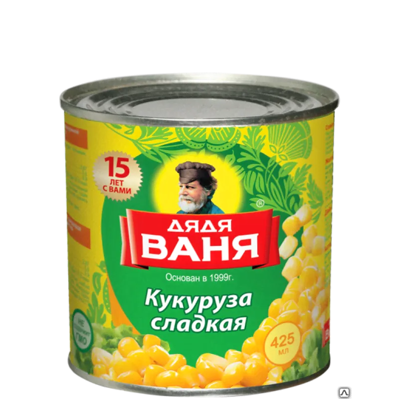Дядя Ваня кукуруза сладкая 340 г железная банка