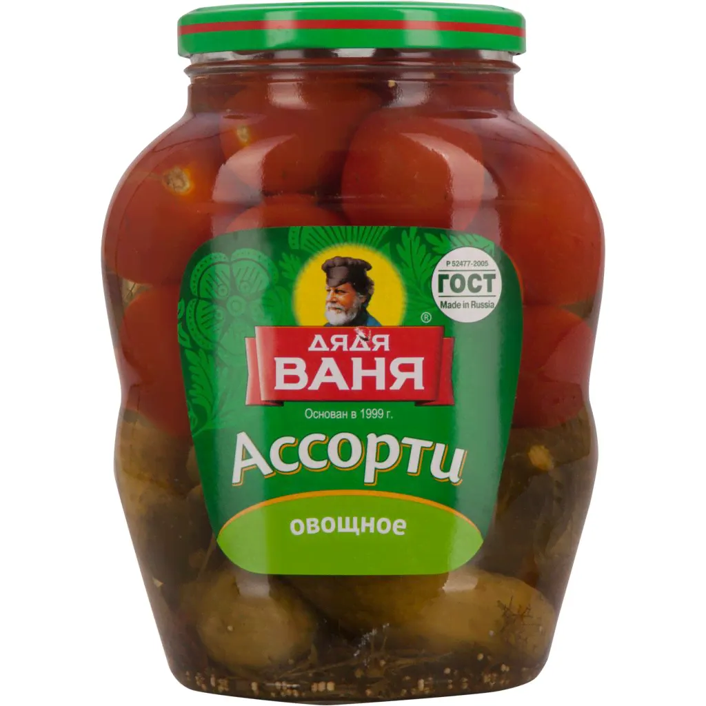 Ассорти Огурцы+Томаты маринованнанные 1800 гр. Дядя Ваня