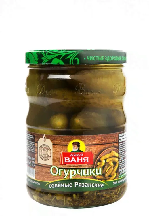Огурцы соленые Рязанские Дядя Ваня 950гр 6шт-0