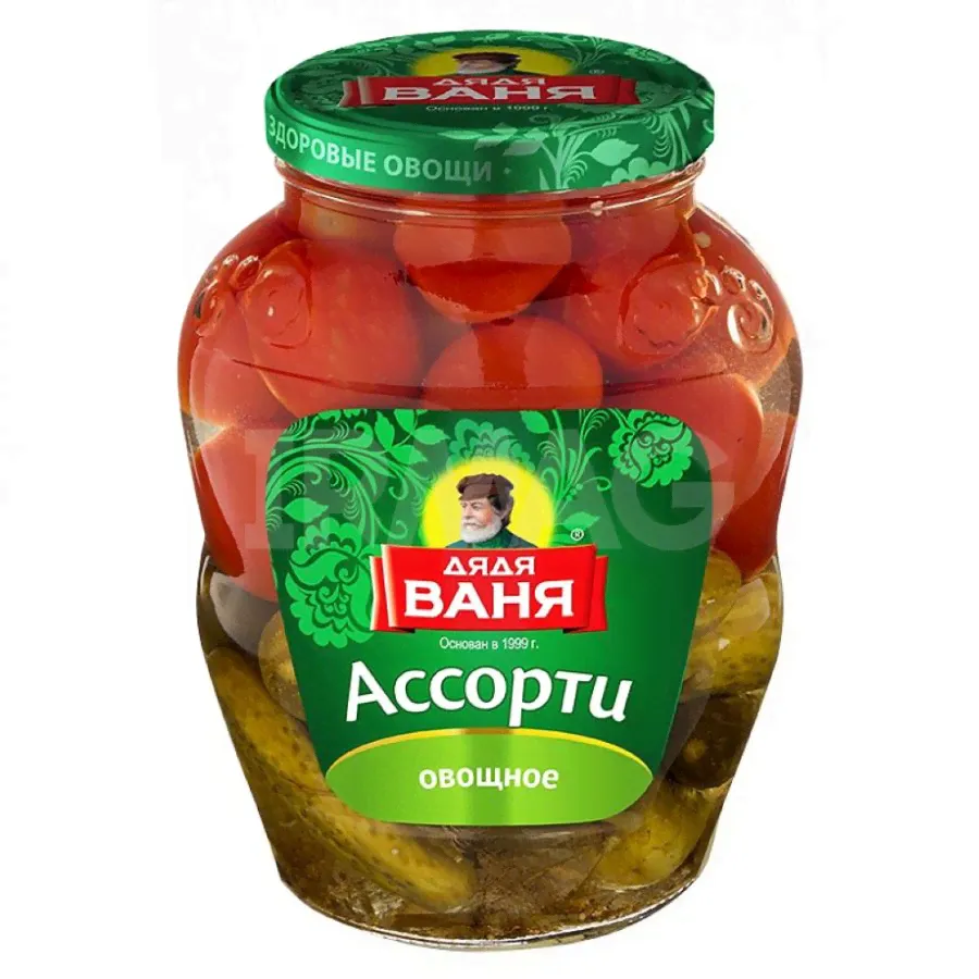 Ассорти овощное Дядя Ваня помидоры и огурцы, 1800г-1