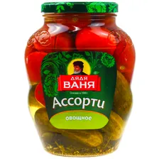 Ассорти овощное Дядя Ваня 1,8кг помидоры-огурцы маринованные