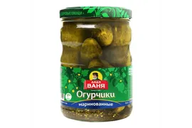 Огурчики ДЯДЯ ВАНЯ маринованные, целые, пастеризованное, Россия, 950 г