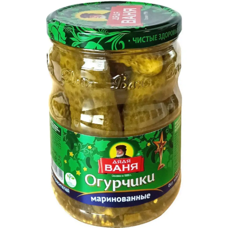 Огурчики Дядя Ваня маринованные слабокислые, 950 г