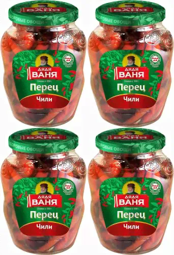 Перец чили Дядя Ваня маринованный, комплект: 4 упаковки по 340 г-0